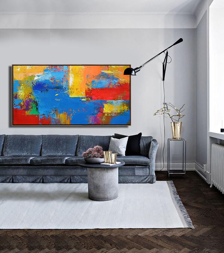Panoramic Palette Knife Contemporary Art #L1D - Click Image to Close